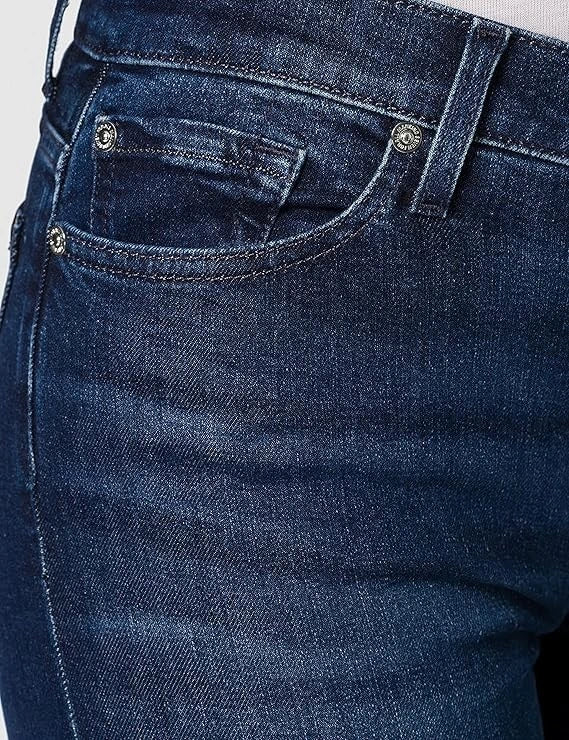 High-Waist Skinny Navy Jeans