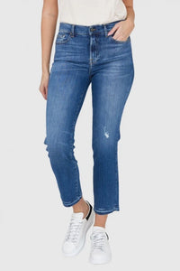 Straight Crop Navy Jeans
