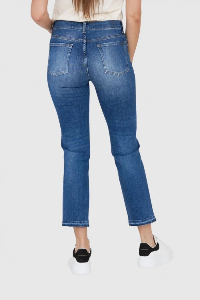 Straight Crop Navy Jeans