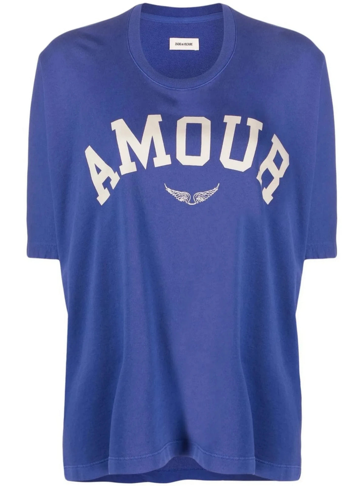 Slogan-Print Blue T-Shirt