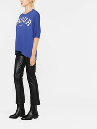 Slogan-Print Blue T-Shirt