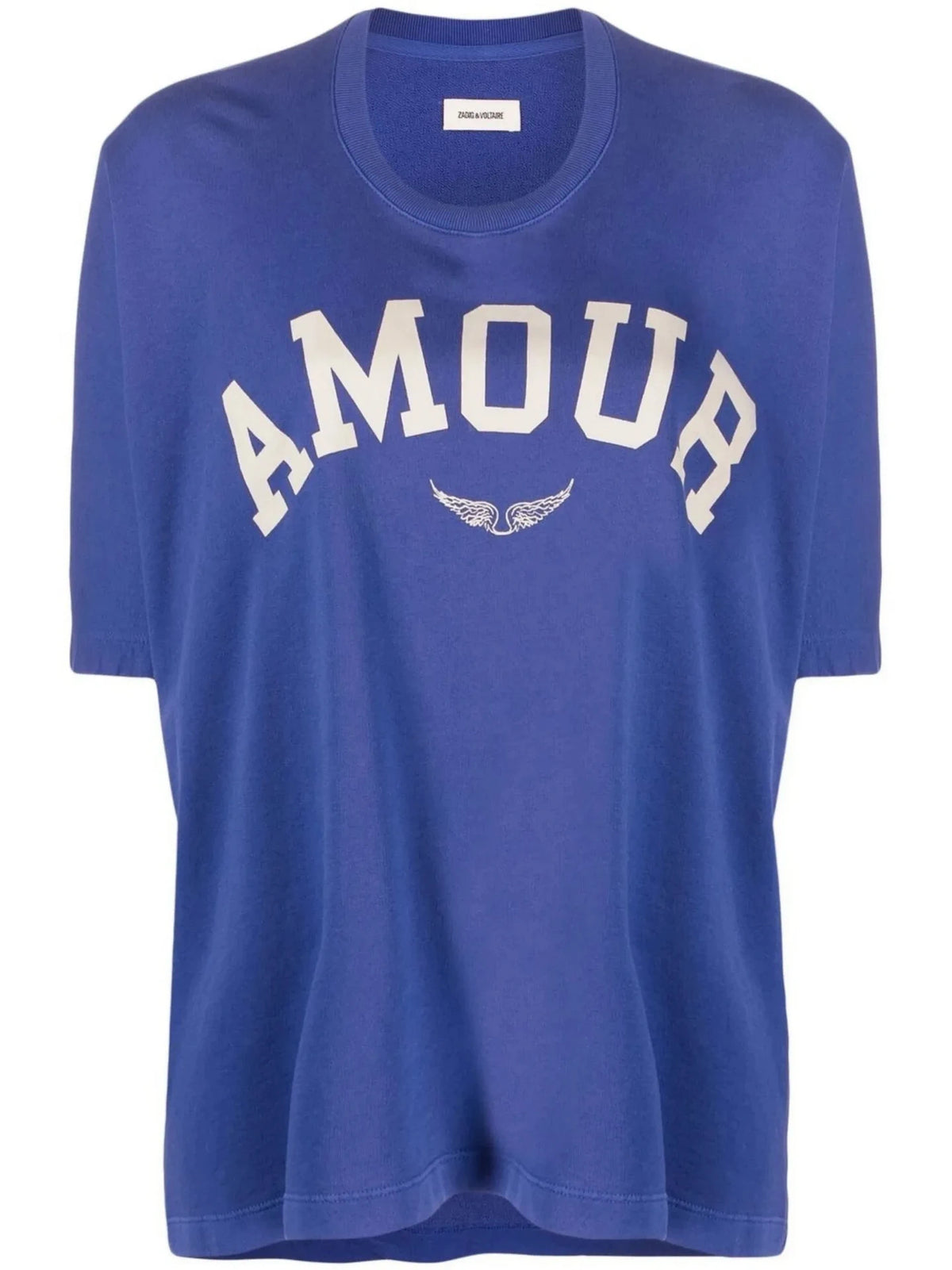 Slogan-Print Blue T-Shirt