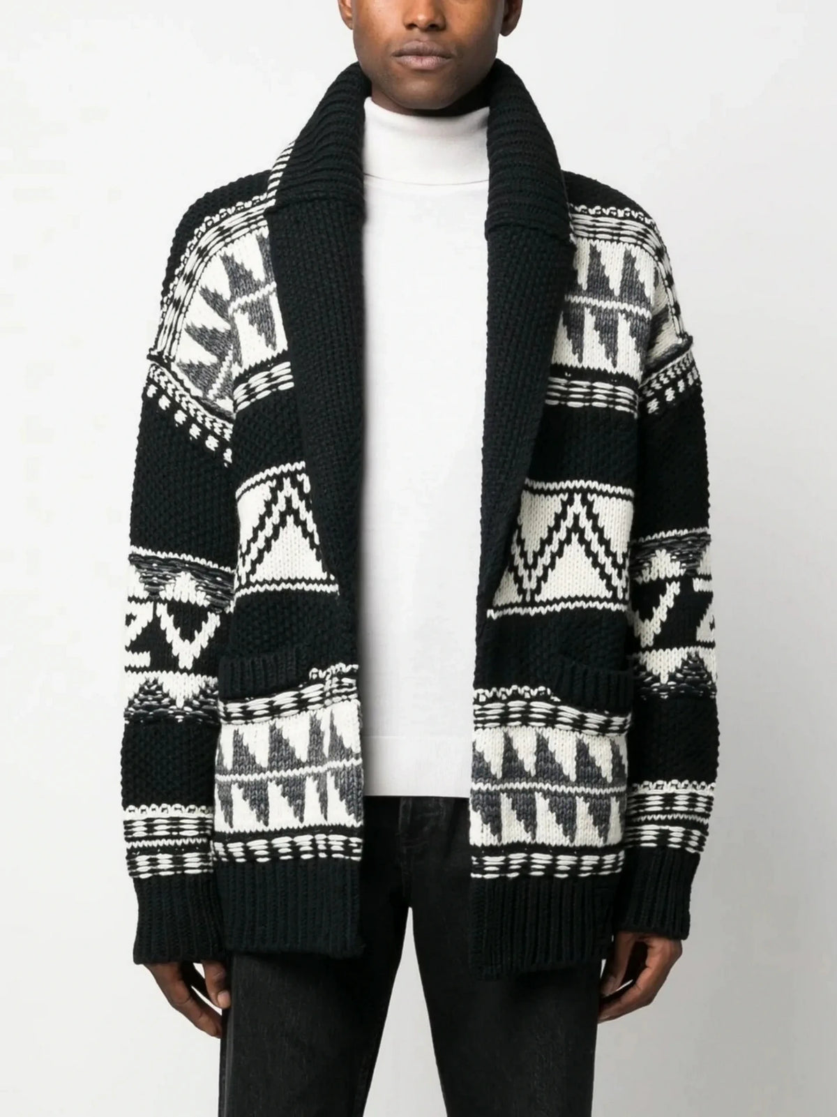 Geometric Black Cardigan