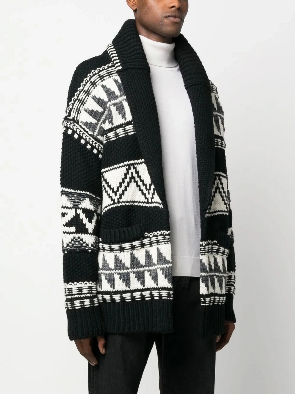 Geometric Black Cardigan