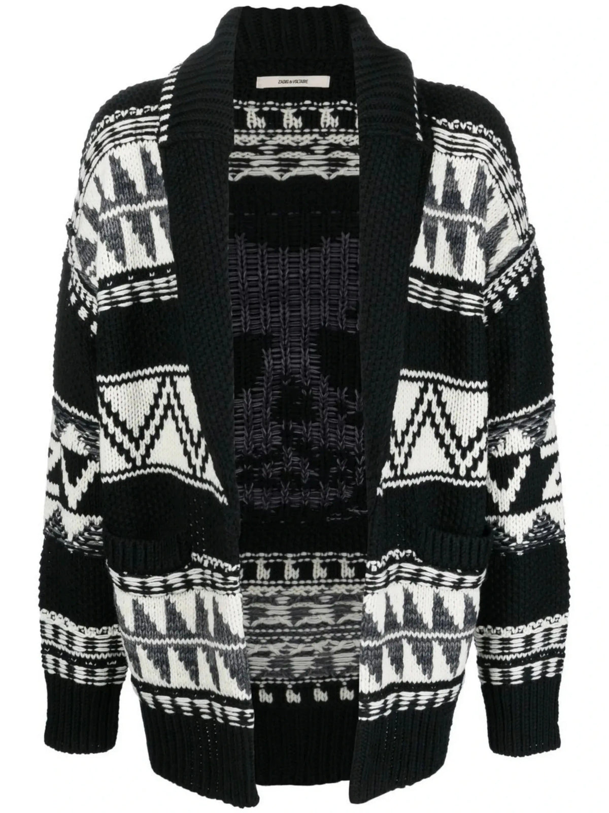 Geometric Black Cardigan