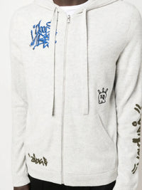 Embroidered Grey Hoodie