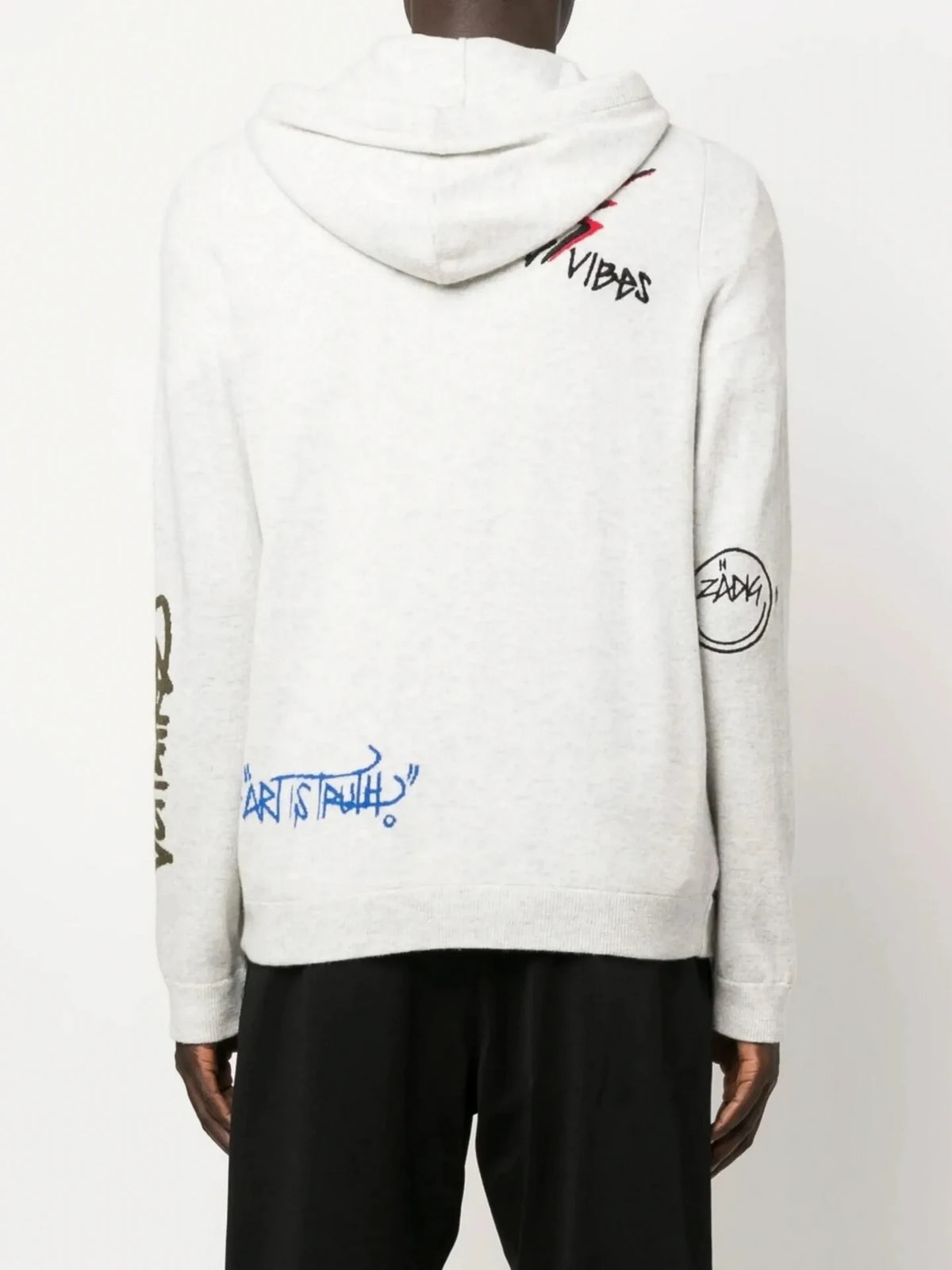 Embroidered Grey Hoodie