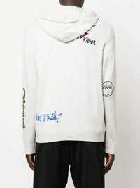 Embroidered Grey Hoodie