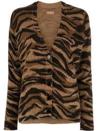 Tiger Print Brown Cardigan