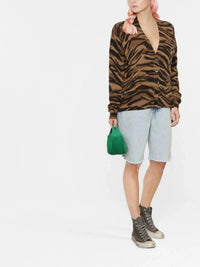 Tiger Print Brown Cardigan