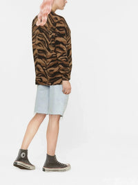 Tiger Print Brown Cardigan
