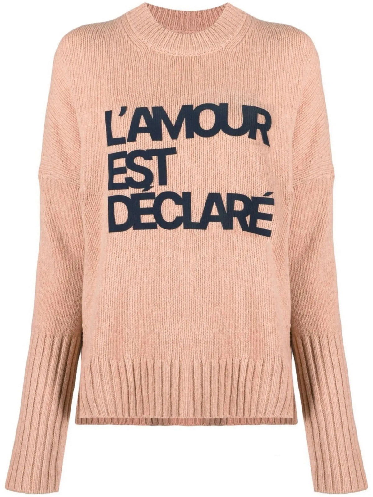 Slogan Print Pink Jumper