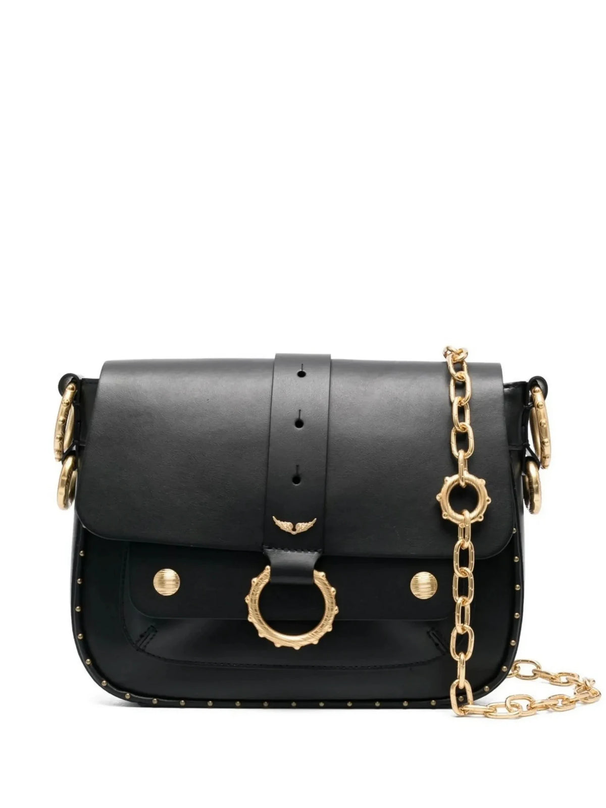 Kate Stud-Detail Black Shoulder Bag