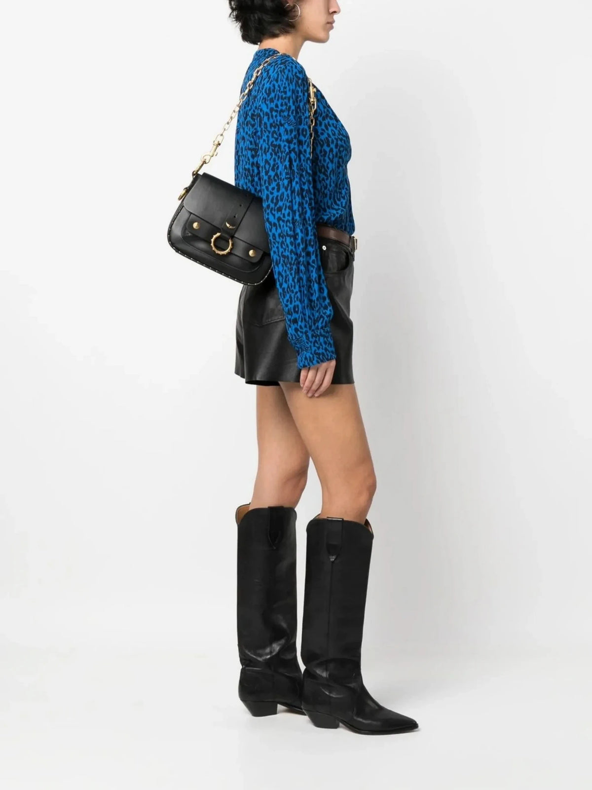 Kate Stud-Detail Black Shoulder Bag