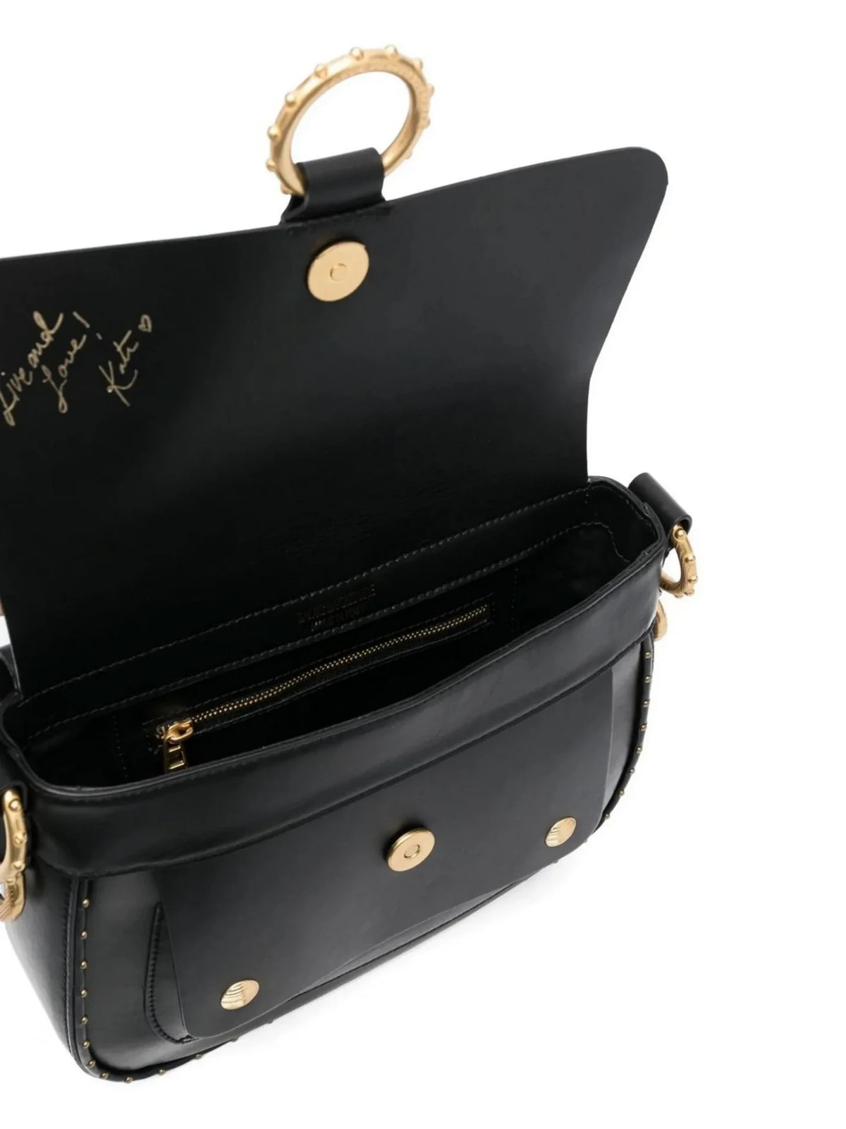 Kate Stud-Detail Black Shoulder Bag