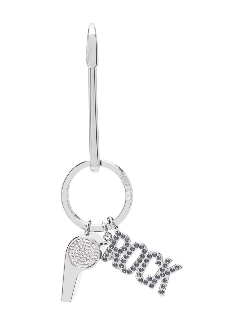 Charm Embellished Silver Keyring