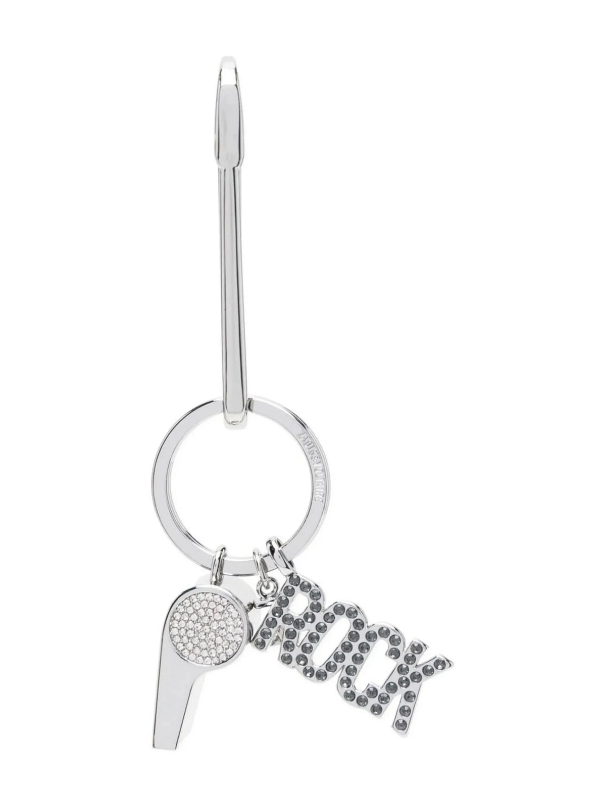 Charm Embellished Silver Keyring
