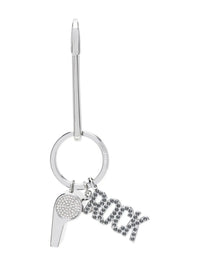 Charm Embellished Silver Keyring