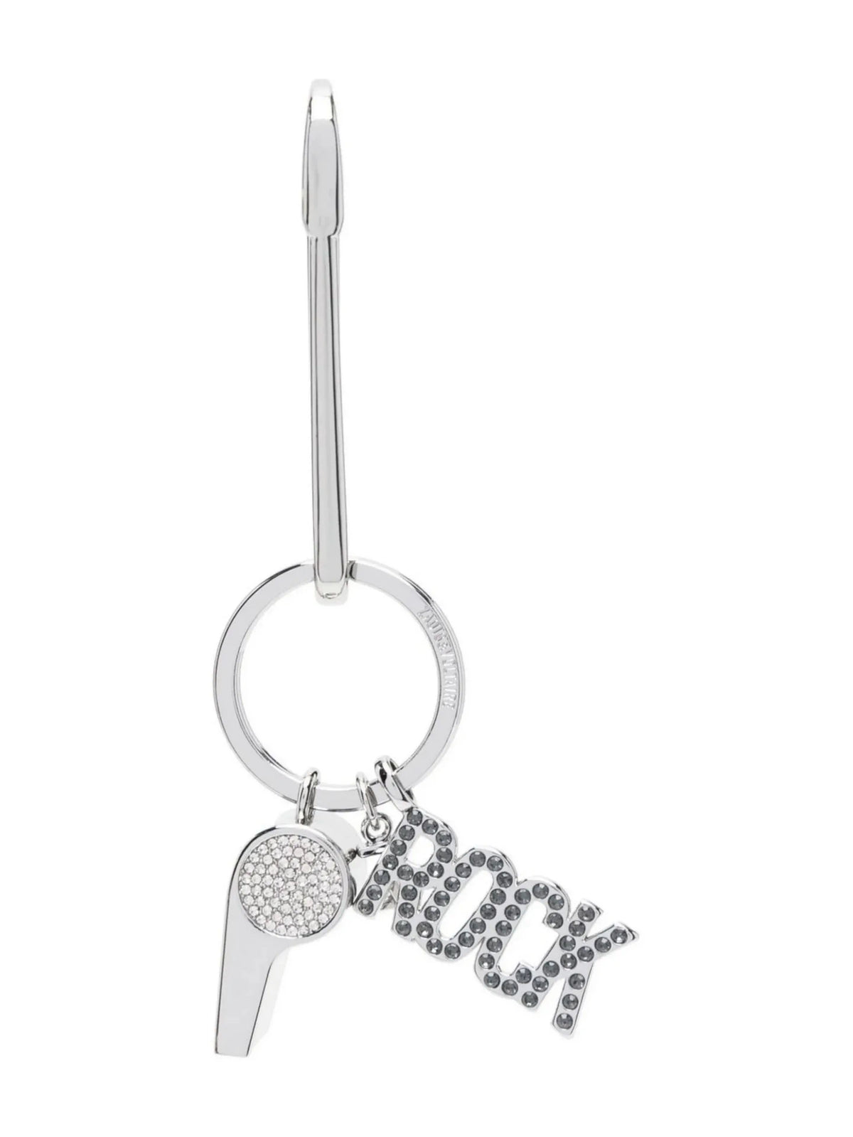 Charm Embellished Silver Keyring