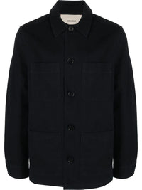 Slogan-Print Shirt Jacket