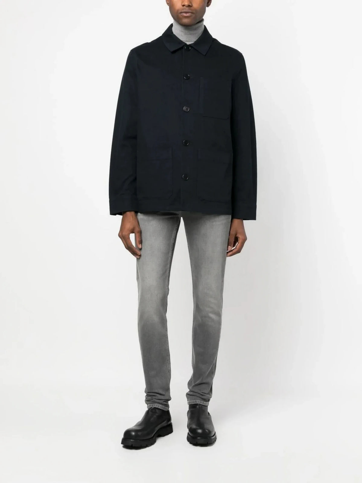 Slogan-Print Shirt Jacket