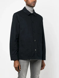 Slogan-Print Shirt Jacket