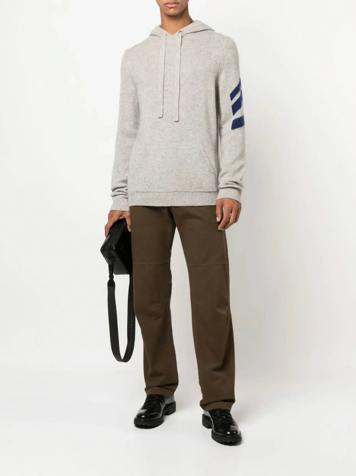 Embroidered Logo Green Cargo Trousers