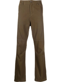Embroidered Logo Green Cargo Trousers