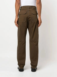 Embroidered Logo Green Cargo Trousers