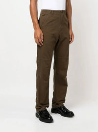 Embroidered Logo Green Cargo Trousers