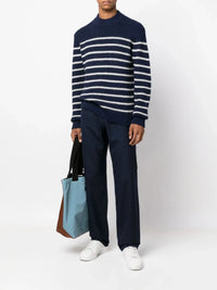 Straight-Leg Navy Trousers