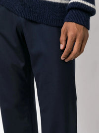 Straight-Leg Navy Trousers