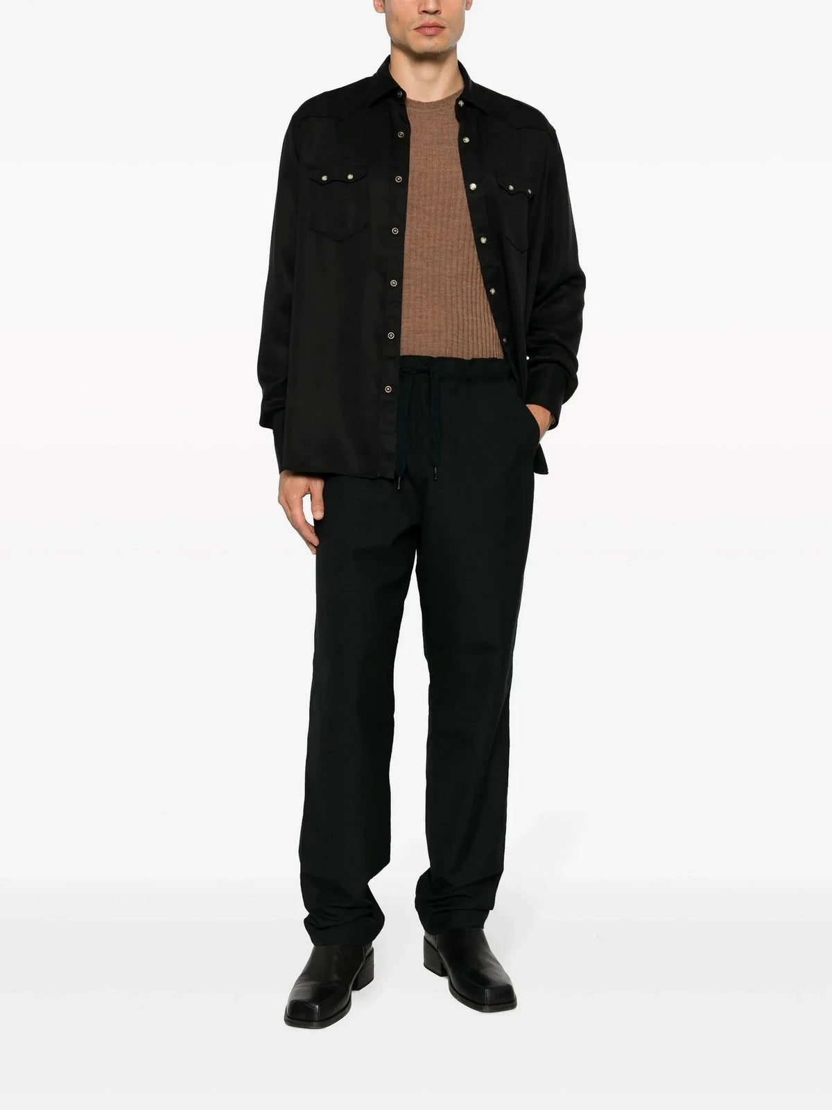 Straight-Leg Navy Trousers