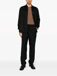 Straight-Leg Navy Trousers