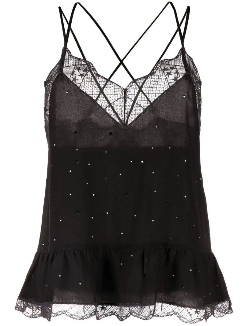 Crystal Embellished Black Vest
