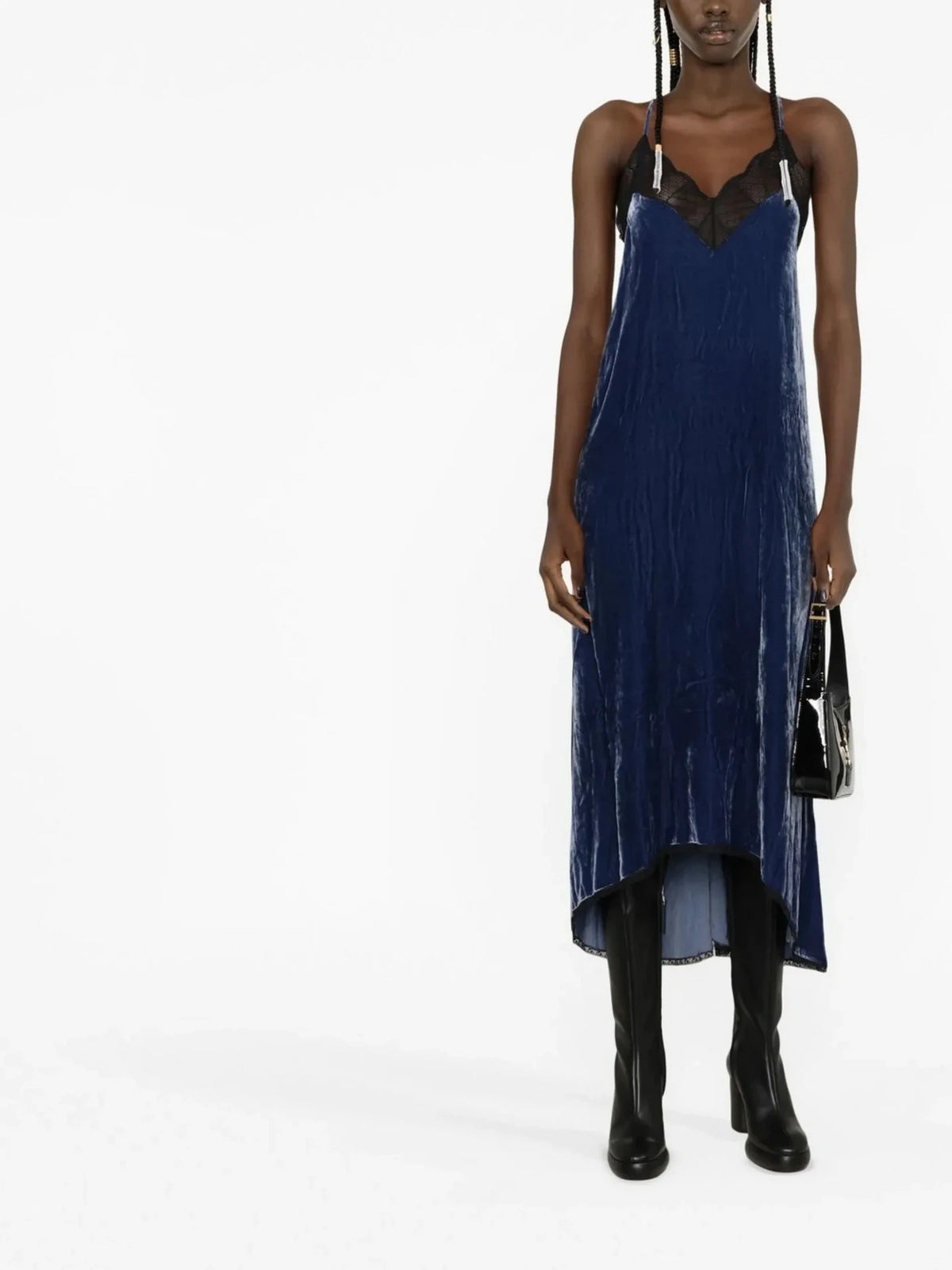 Velvet Lace Navy Dress