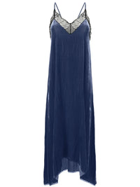 Velvet Lace Navy Dress