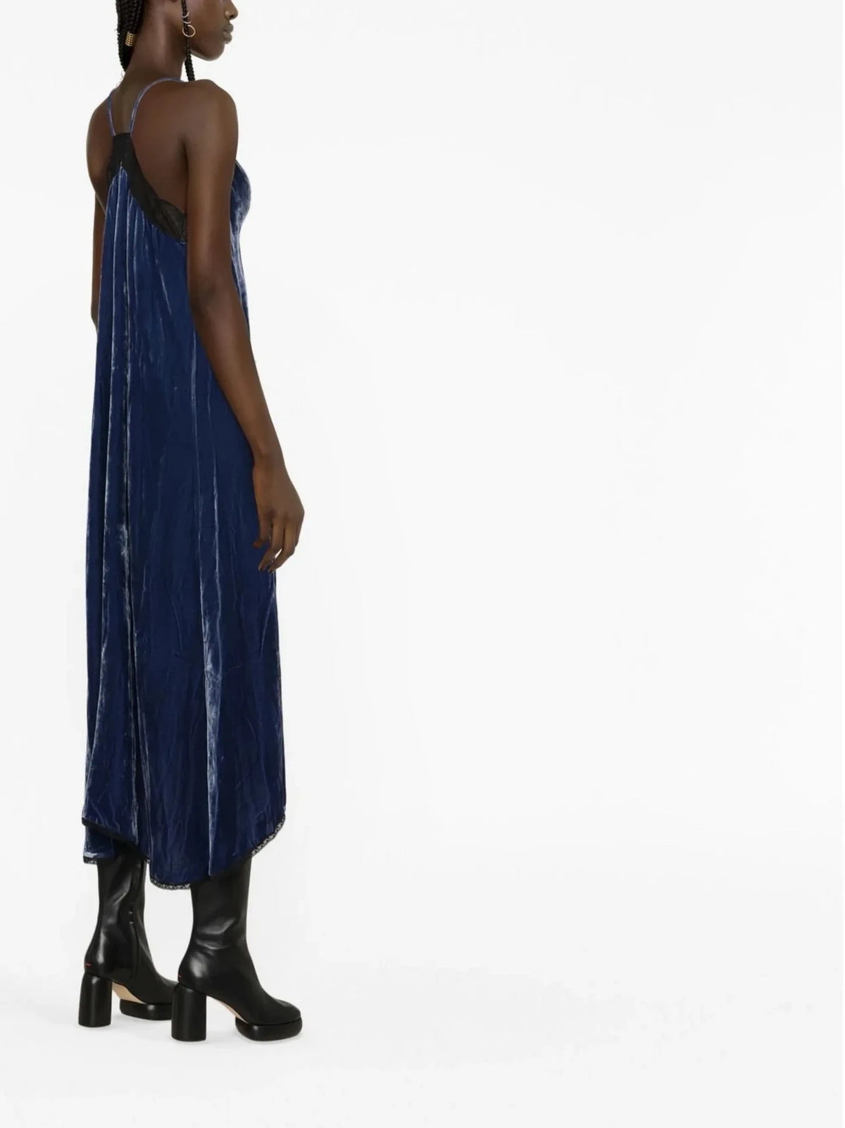 Velvet Lace Navy Dress