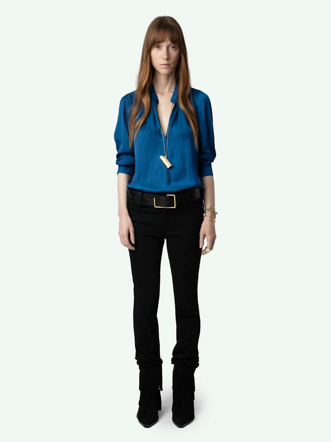 Tink Satin Red Blouse