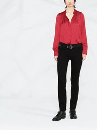 Tink Satin Red Blouse