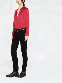 Tink Satin Red Blouse