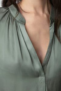 Tink Satin Red Blouse