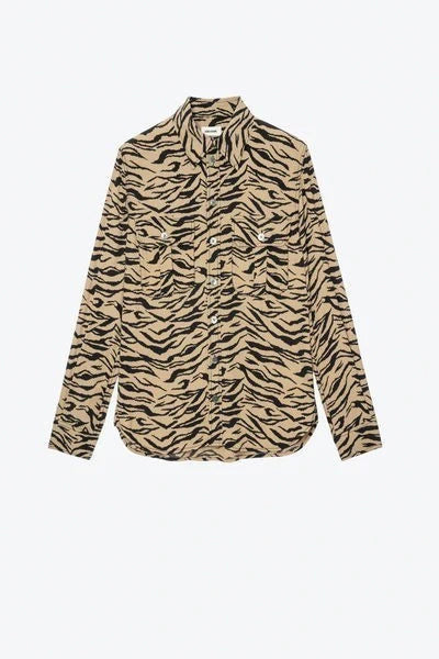 Tiger Print Naturel Shirt