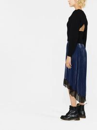 Lace Panel Navy Skirt
