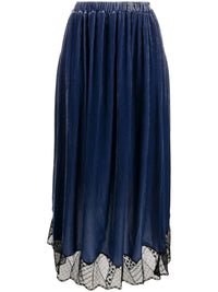 Lace Panel Navy Skirt