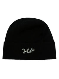 Embroidered Black Bonnet Cap