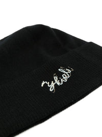 Embroidered Black Bonnet Cap