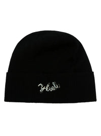 Embroidered Black Bonnet Cap
