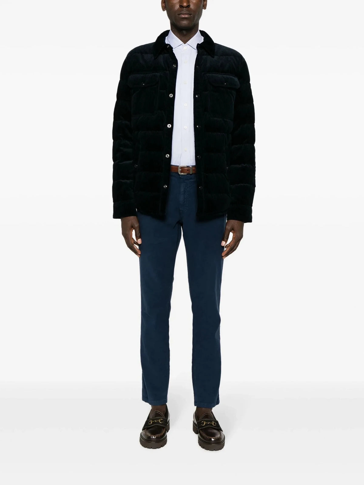 Moleskin Logo-Patch Navy Trousers