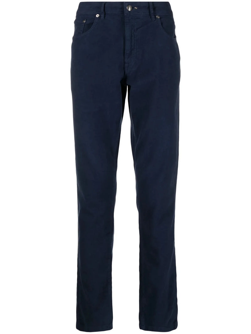 Moleskin Logo-Patch Navy Trousers